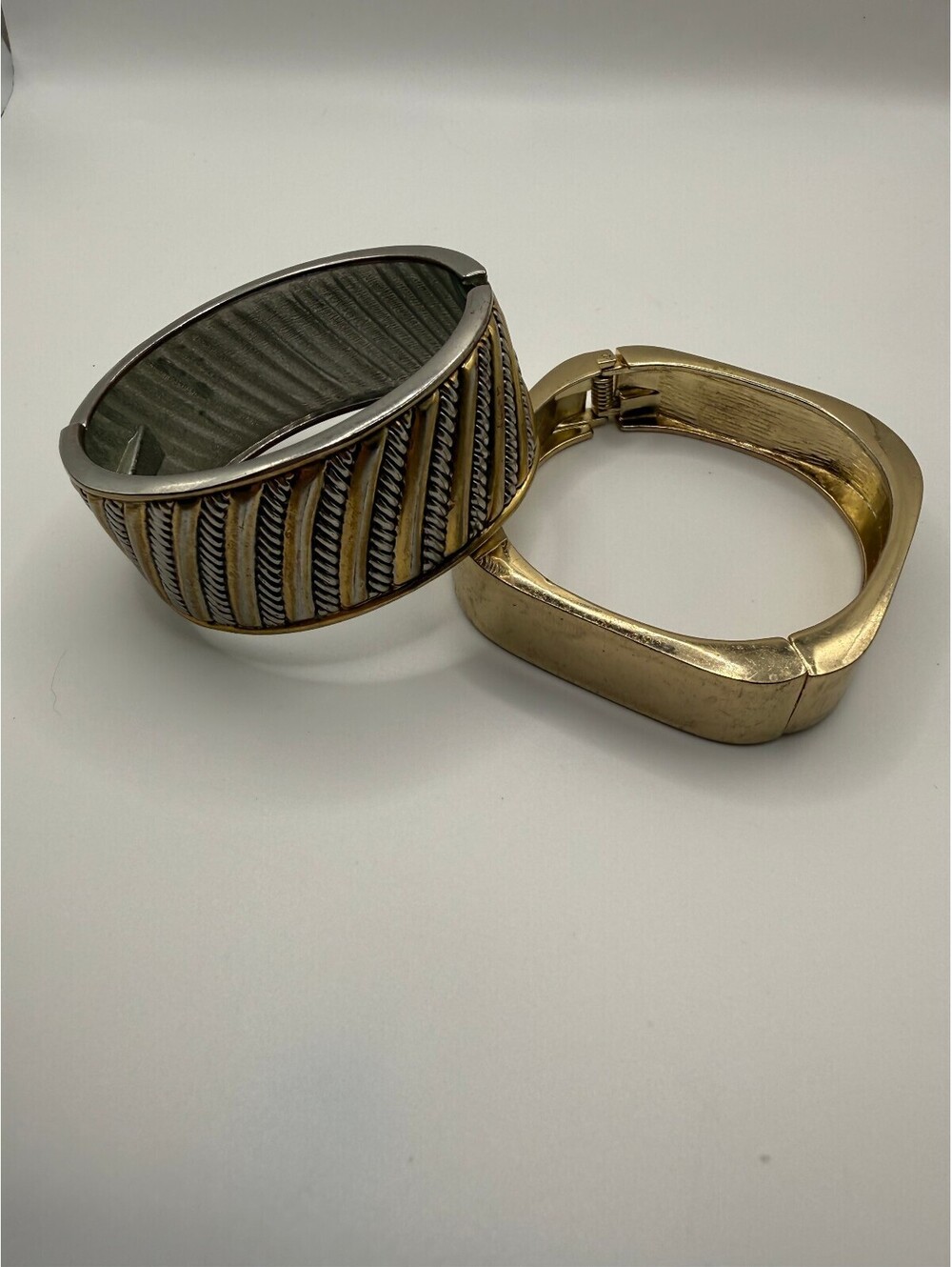 Set of Two Vintage Gold Tone Bangle Bracelets